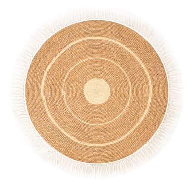 Teppe SELITA D100cm, naturlig med frynser