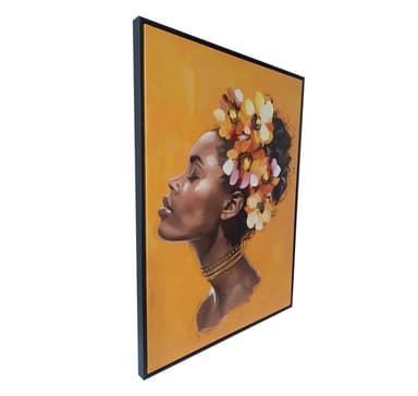 Veggkunst WALLY 60x80cm, kvinne og blomster 1