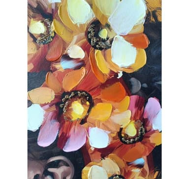 Veggkunst WALLY 60x80cm, kvinne og blomster 1