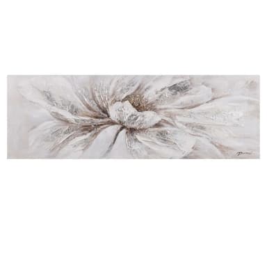 Oljemaleri 50x150cm, hvit blomst