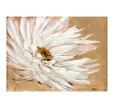 Oljemaleri 90x120cm, hvit blomst