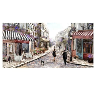 Oljemaleri 50x100cm, gatekafé