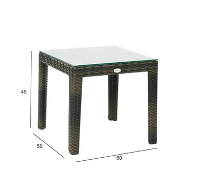 Sidebord FLETT 50x50xH45cm, mørkebrunt