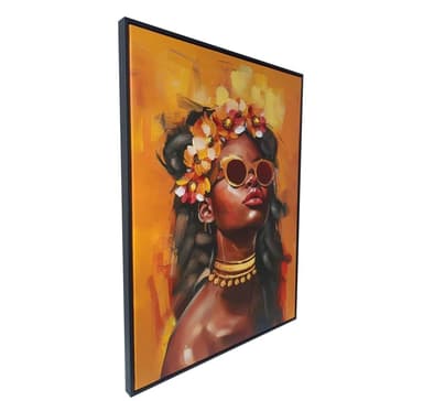 Veggkunst WALLY 60x80cm, kvinne og blomster 2
