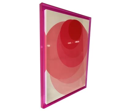 Veggkunst WALLY 60x80cm, rosa sirkel, akryl