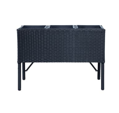 Blomsterkasse WICKER 80x34xH54cm, sort