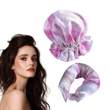 Heatless Curling Rod pannebåndsett (1 stang, 1 Scrunchie) - Tie-Dye Pink