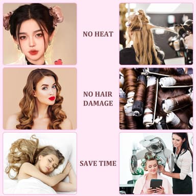Heatless Curling Rod pannebåndsett (1 stang, 1 Scrunchie) - Tie-Dye Pink