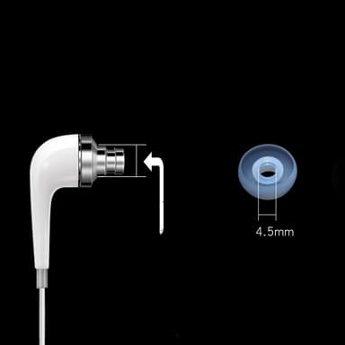 Silikonhodetelefoner for 4,5-6 mm hodetelefoner 3 størrelser 15 par Gjennomsiktig