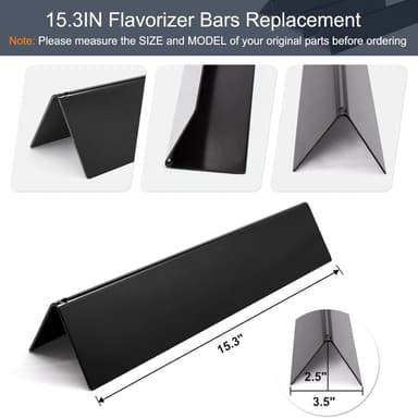 3-Pack grillvarmeplater for Weber Spirit 200 Series - Svart