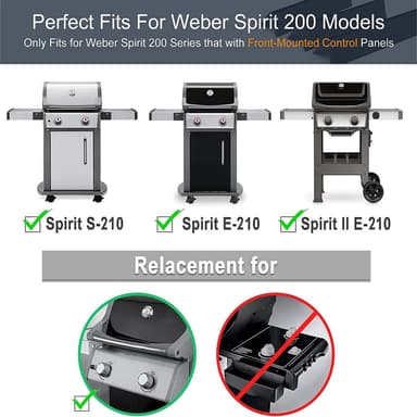 3-Pack grillvarmeplater for Weber Spirit 200 Series - Svart