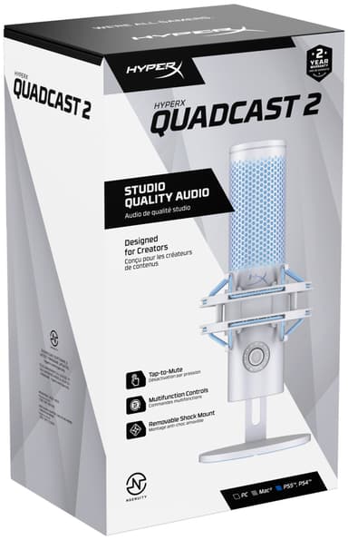 HyperX Quadcast 2 gaming-mikrofon (frost)