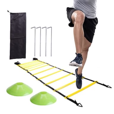 Agility Treningssett for Fotball – Hastighetsstige, Kjegler, Fallskjerm og Treningsutstyr
