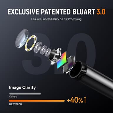 Endo-/Boreskopkamera 1080P Digital Inspeksjonskamera, 3,5 m kabel 7 mm IP67 4,3'' IPS-skjerm, 6x LED