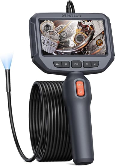 Endo-/Boreskopkamera 1080P Digital Inspeksjonskamera, 3,5 m kabel 7 mm IP67 4,3'' IPS-skjerm, 6x LED