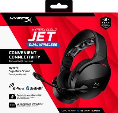HyperX Cloud Jet trådløst gamingheadset (sort)