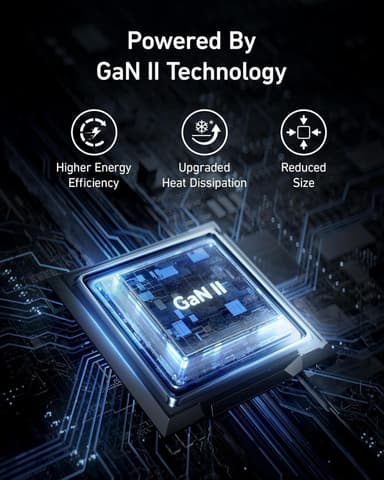 Anker 735 Lader GaNPrime 65W 1x USB-A 2x USB-C strømadapter