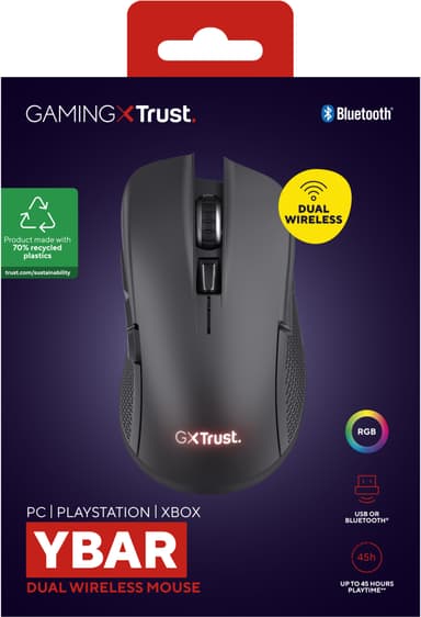 Trust GXT931 Ybar trådløs gamingmus