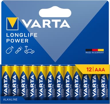 Varta Longlife Power AAA-batterier 7042371 12-pakke (blå)