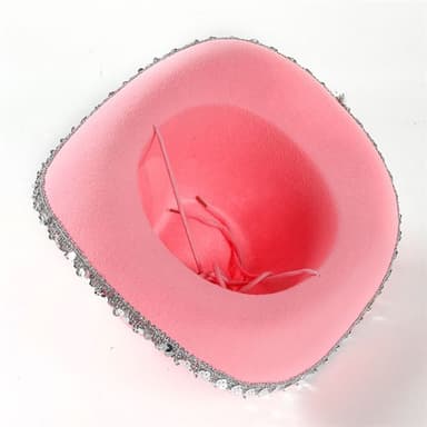 Rosa cowboyhatt med paljetter