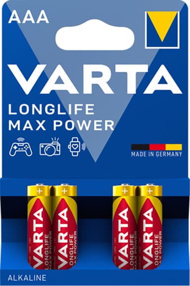 Varta Longlife Max Power AAA batteri (4-pakk)