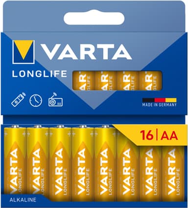 Varta Longlife Power AA-batterier 7042380 16-pakke (gul)