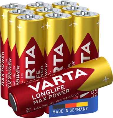 Varta Longlife Power AA-batterier 7042378 10-pakke (rød)
