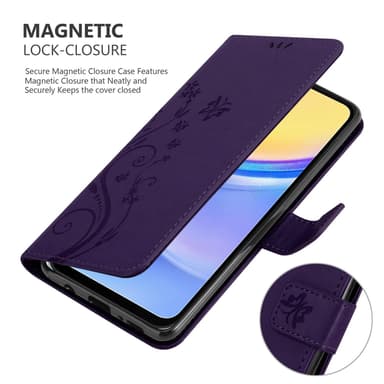 Samsung Galaxy A16 lommebokdeksel Blomster (Lilla)