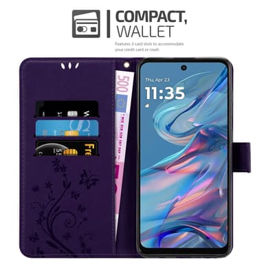 Motorola Moto G45 lommebokdeksel Blomster (Lilla)