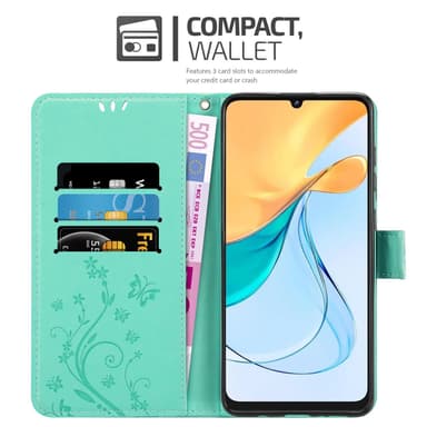 ZTE Blade V50 Vita lommebokdeksel Blomster (Turkis)