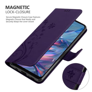 Motorola Moto G45 lommebokdeksel Blomster (Lilla)