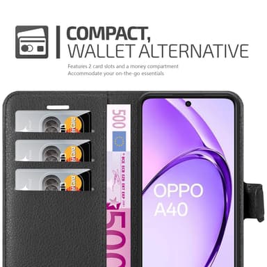 Oppo A40 Deksel Etui Case (Svart)