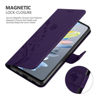 ZTE Blade A75 4G lommebokdeksel Blomster (Lilla)