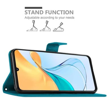 ZTE Blade V50 Vita lommebokdeksel Blomster (Blå)
