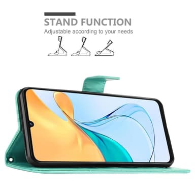 ZTE Blade V50 Vita lommebokdeksel Blomster (Turkis)