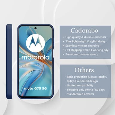 Motorola Moto G75 deksel case cover (blå)