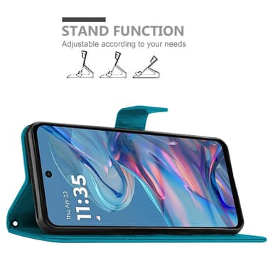 Motorola Moto G45 lommebokdeksel Blomster (Blå)