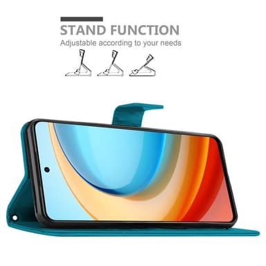 ZTE Blade A75 5G lommebokdeksel Blomster (Blå)
