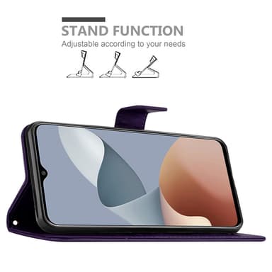 ZTE Blade A73 4G lommebokdeksel Blomster (Lilla)