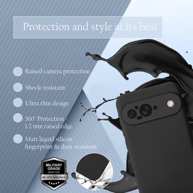 Google Pixel 9 deksel case cover (svart)