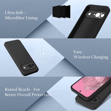 Google Pixel 9 deksel case cover (svart)