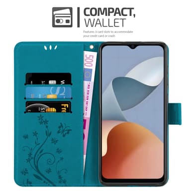 ZTE Blade A54 lommebokdeksel Blomster (Blå)