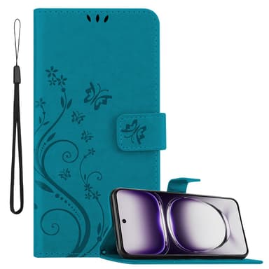 Oppo Reno 12 lommebokdeksel Blomster (Blå)
