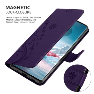 Motorola Edge 40 Neo lommebokdeksel Blomster (Lilla)