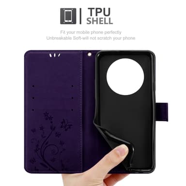 Realme 13 Pro 5G lommebokdeksel Blomster (Lilla)