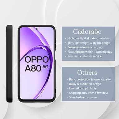 Oppo A80 deksel case cover (svart)