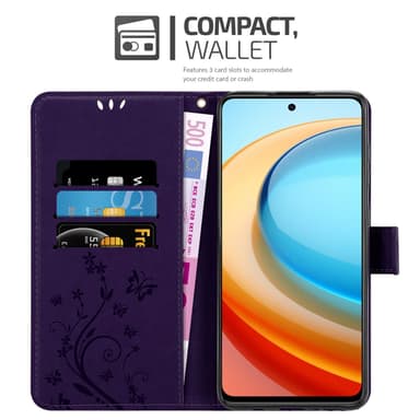ZTE Blade A75 5G lommebokdeksel Blomster (Lilla)