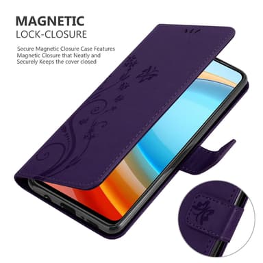 ZTE Blade A75 5G lommebokdeksel Blomster (Lilla)