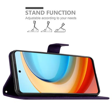 ZTE Blade A75 5G lommebokdeksel Blomster (Lilla)