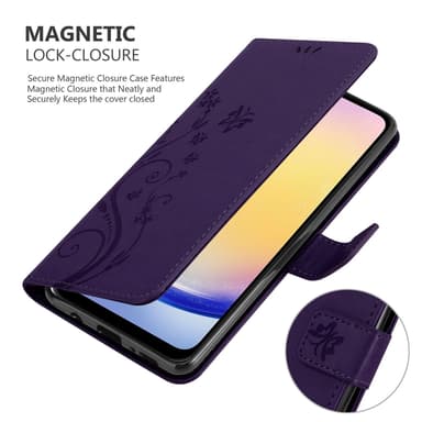 Samsung Galaxy A26 lommebokdeksel Blomster (Lilla)